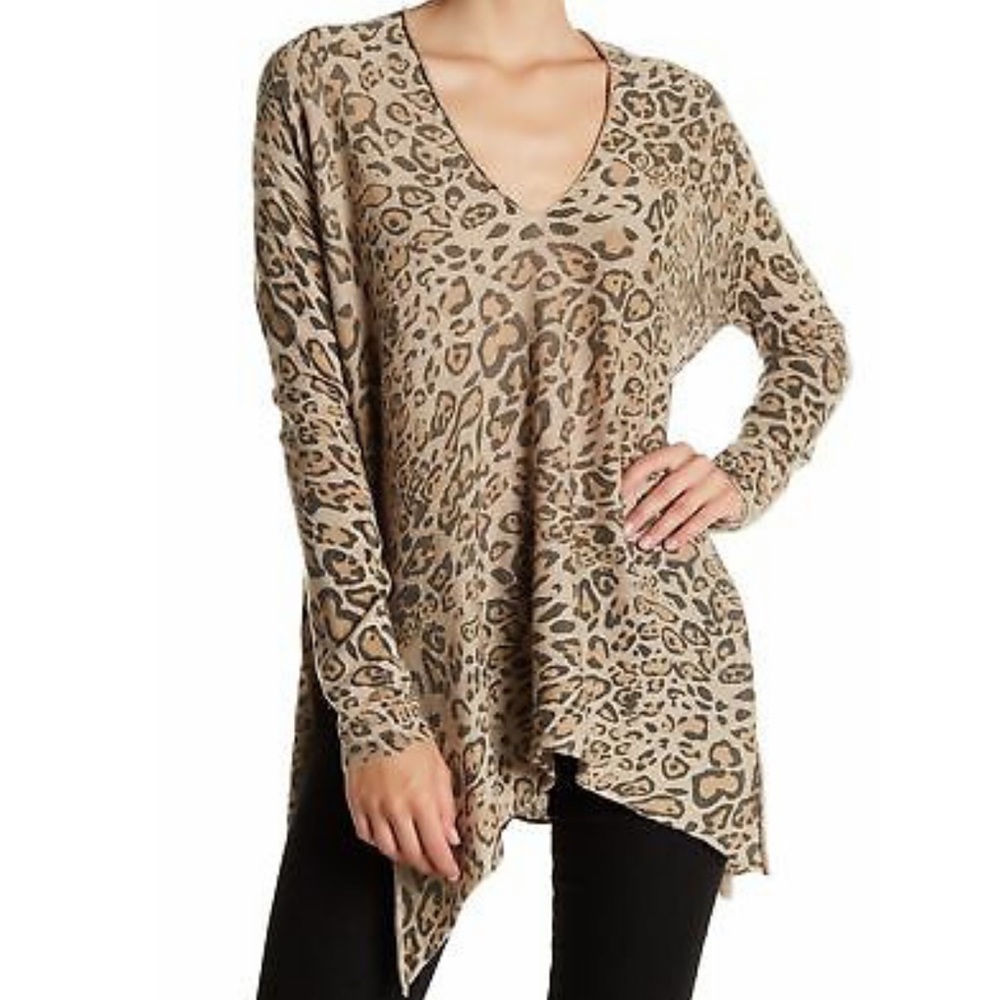 RDI Leopard Print Knot Tie Sweater szXL